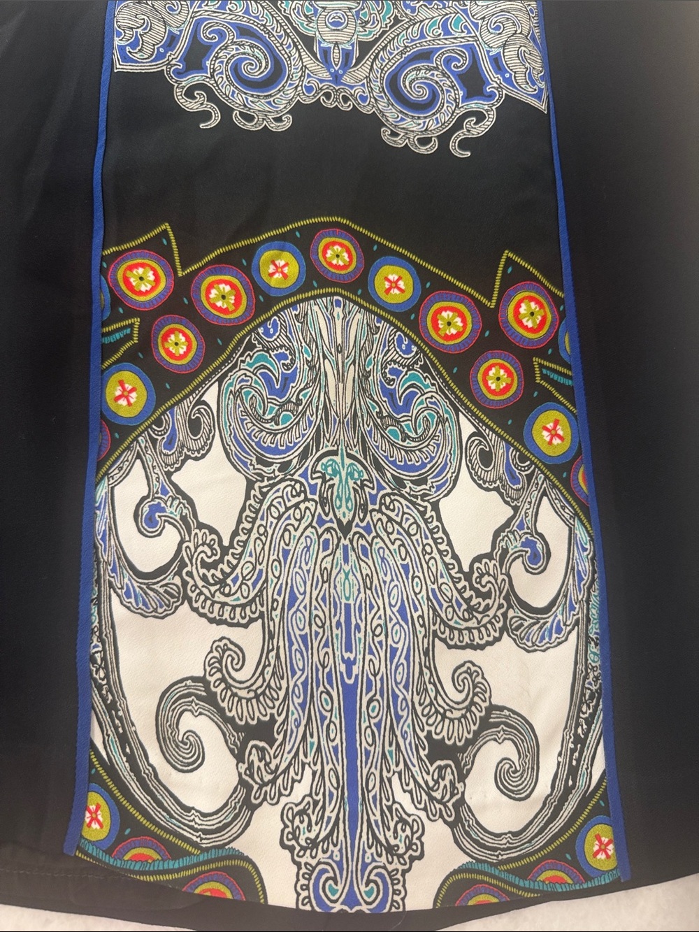 Etro Black and Multi Paisley-Panel Pencil Skirt size 38 - Picture 3 of 7
